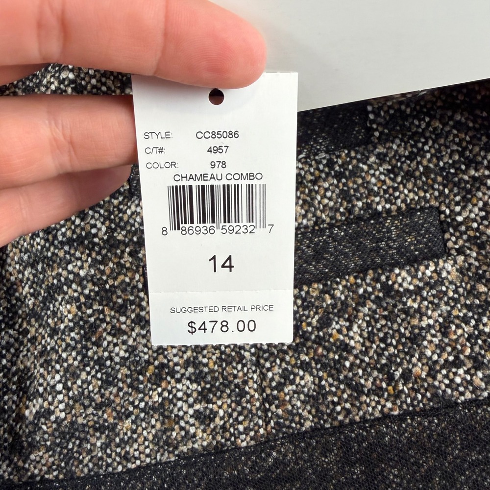 Magaschoni Women Jacket Tweed Wool Silk Blend Chameau Combo 14 - Picture 3 of 10